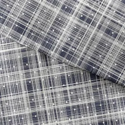 Discount Kirklands Home Navy Plaid Polka Dot 2-pc. Twin Duvet Cover Set