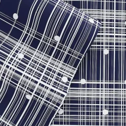 Hot Kirklands Home Navy Plaid Polka Dot 3-pc. Twin Sheet Set Blue