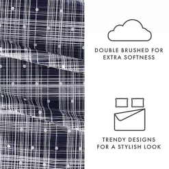 Hot Kirklands Home Navy Plaid Polka Dot 3-pc. Twin Sheet Set Blue