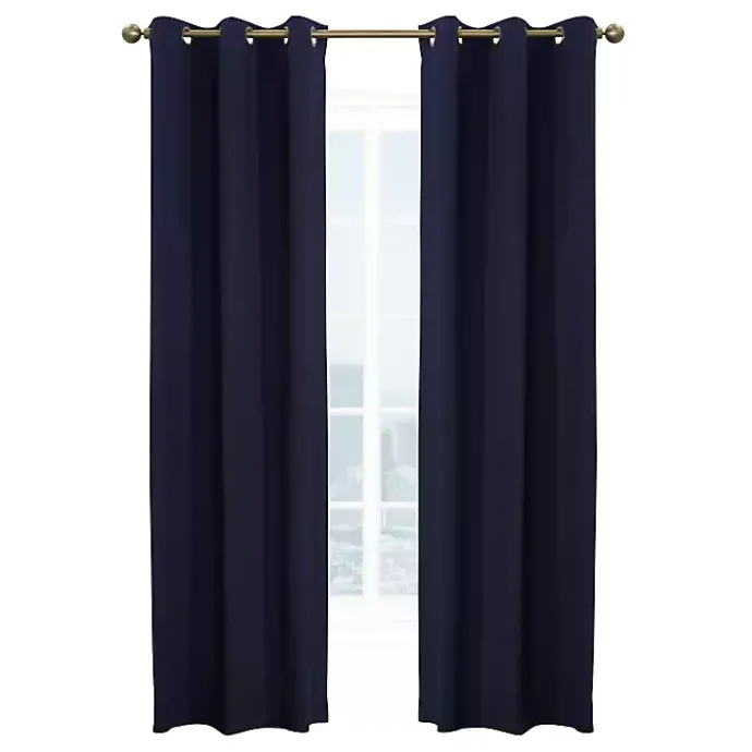 Best Kirklands Home Navy Room Darkening Curtain Panel Set, 95 in. Blue