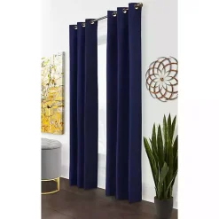 Best Kirklands Home Navy Room Darkening Curtain Panel Set, 95 in. Blue