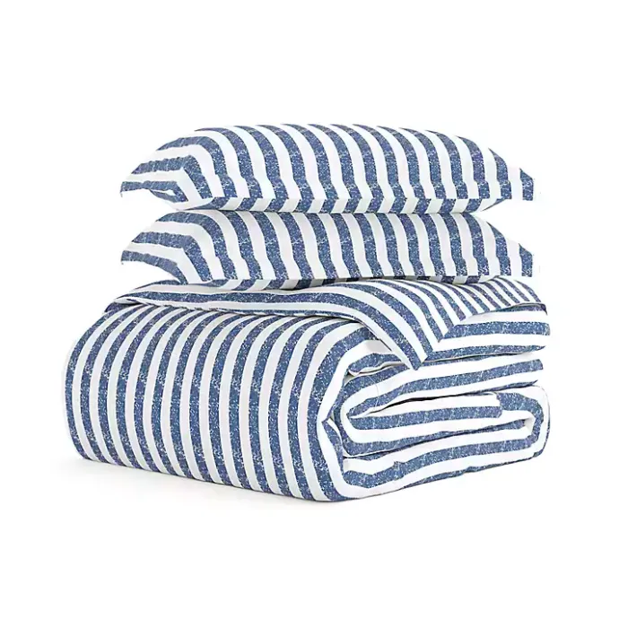 Sale Kirklands Home Navy Rugged Stripe 2-pc. Twin Duvet Cover Set