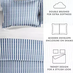 Sale Kirklands Home Navy Rugged Stripe 2-pc. Twin Duvet Cover Set