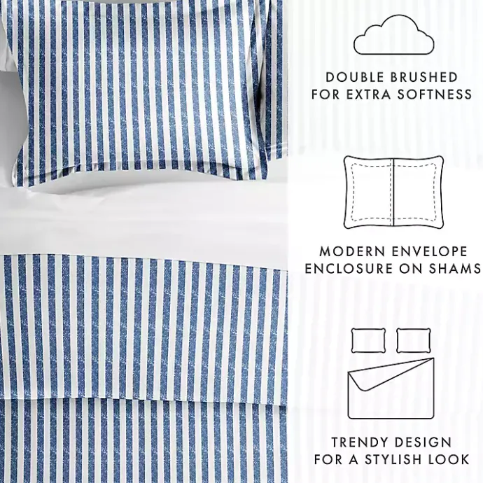 Sale Kirklands Home Navy Rugged Stripe 2-pc. Twin Duvet Cover Set