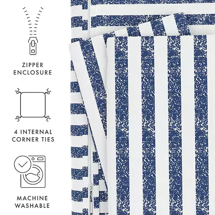 Sale Kirklands Home Navy Rugged Stripe 2-pc. Twin Duvet Cover Set