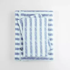 Kirklands Home Navy Rugged Stripes Puffed 3-pc. King Duvet Set Blue