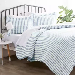 Online Kirklands Home Navy Rugged Stripes Puffed 3-pc. Queen Duvet Set