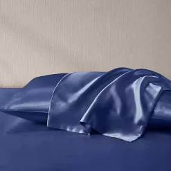 Kirklands Home Navy Satin King 2-pc. Pillow Case Set Blue