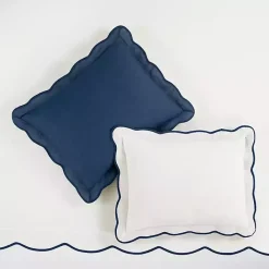 Clearance Kirklands Home Navy Scallop Edge 3-pc. Full/Queen Duvet Cover Set