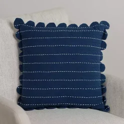 Hot Kirklands Home Navy Scalloped Edge Pillow Blue