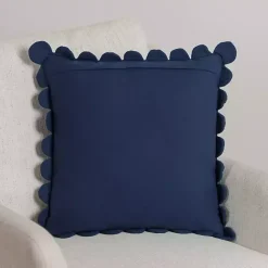 Hot Kirklands Home Navy Scalloped Edge Pillow Blue