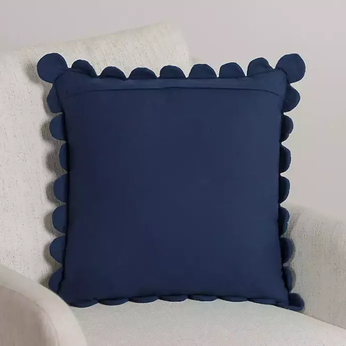 Hot Kirklands Home Navy Scalloped Edge Pillow Blue