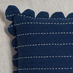 Hot Kirklands Home Navy Scalloped Edge Pillow Blue