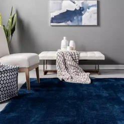 Best Kirklands Home Navy Shag Washable Area Rug, 5x8 Blue