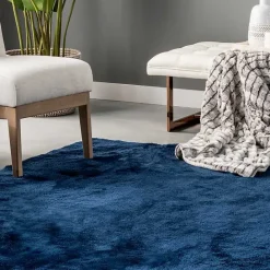Best Kirklands Home Navy Shag Washable Area Rug, 5x8 Blue