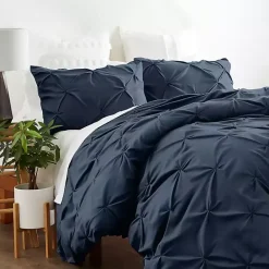 Hot Kirklands Home Navy Soft Pinched 3-Pc. King Duvet Cover Set Blue