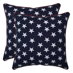 Clearance Kirklands Home Navy Stars Outdoor Throw Pillows, Set of 2