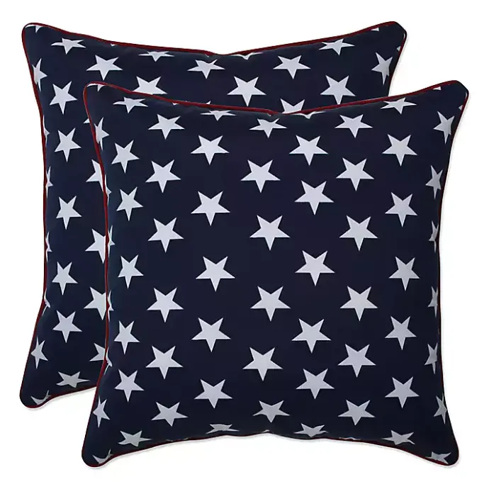 Clearance Kirklands Home Navy Stars Outdoor Throw Pillows, Set of 2