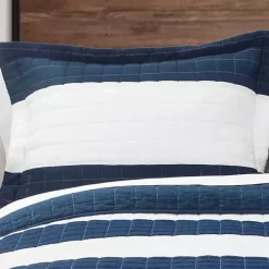 Best Kirklands Home Navy Stripe 3-pc. Full/Queen Quilt Set