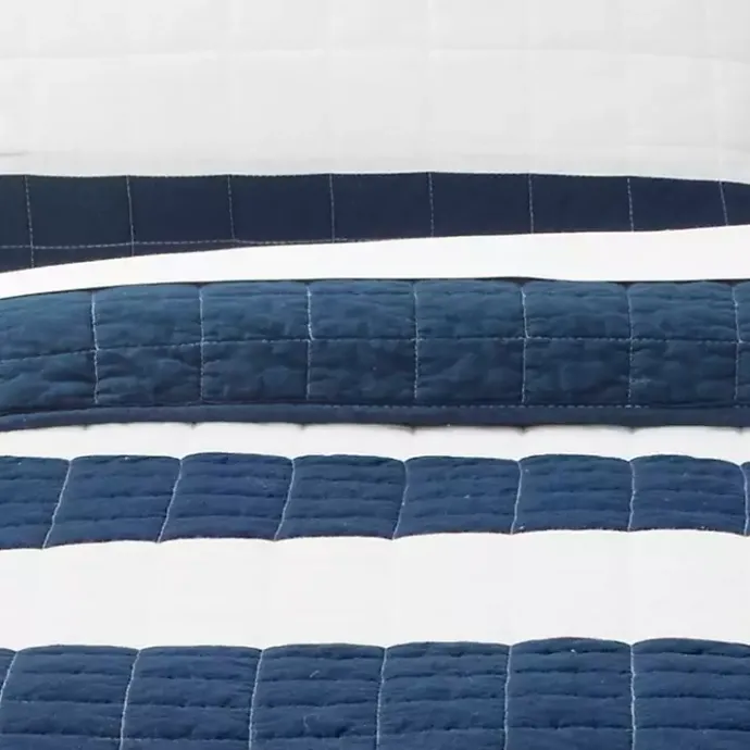 Best Kirklands Home Navy Stripe 3-pc. Full/Queen Quilt Set