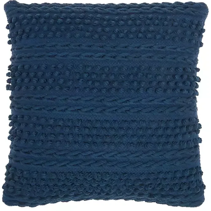Online Kirklands Home Navy Textured Stripes Pillow Blue