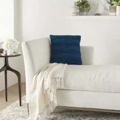 Online Kirklands Home Navy Textured Stripes Pillow Blue