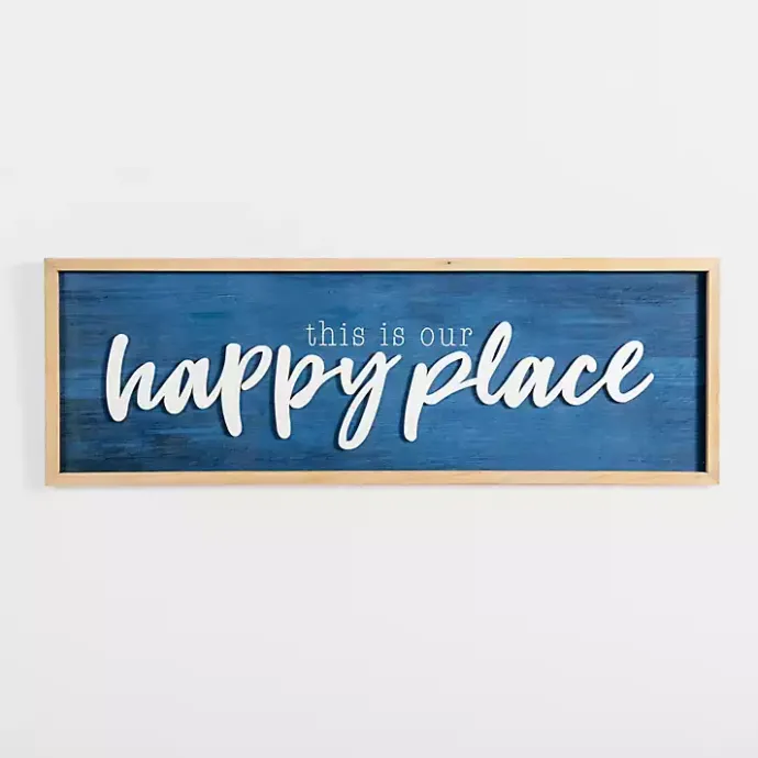 Kirklands Home Navy This is Our Happy Place Wall Plaque