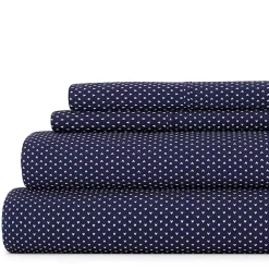 Online Kirklands Home Navy Tiny Hearts 3-pc. Twin Sheet Set Blue