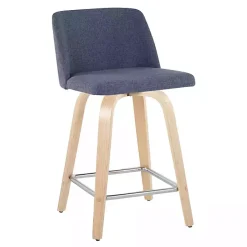 New Kirklands Home Navy Torino Upholstered Counter Stools, Set of 2 Blue