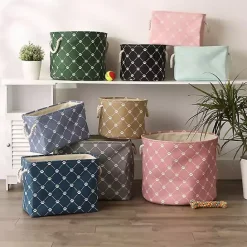 Discount Kirklands Home Navy Trellis Paw Print Storage Basket, 16 in. Blue