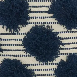 Clearance Kirklands Home Navy Tufted Pom Poms Throw Pillow