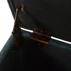 Best Kirklands Home Navy Tufted Upholstered Storage Ottoman Blue