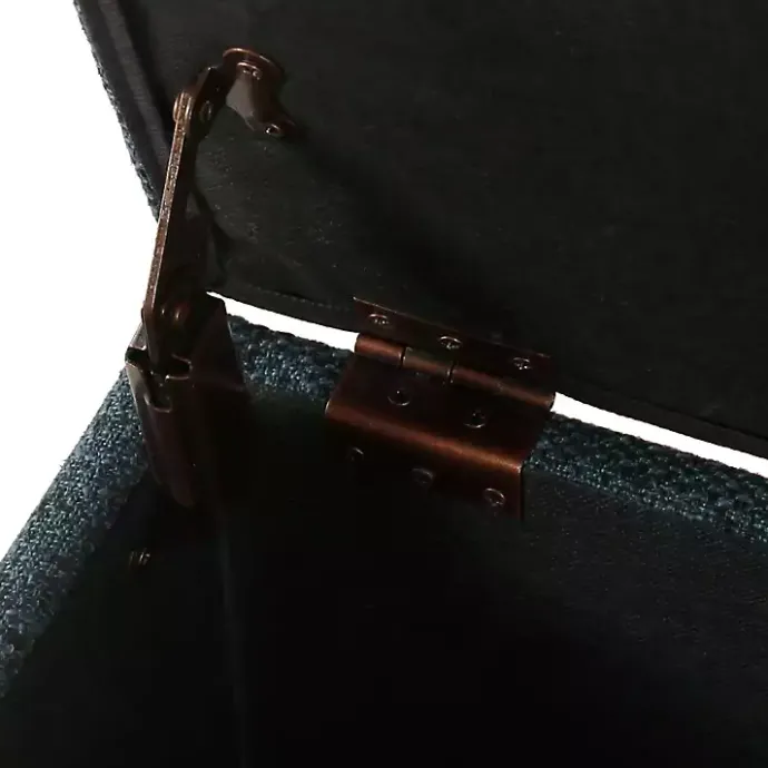 Best Kirklands Home Navy Tufted Upholstered Storage Ottoman Blue