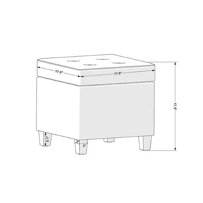 Best Kirklands Home Navy Tufted Upholstered Storage Ottoman Blue