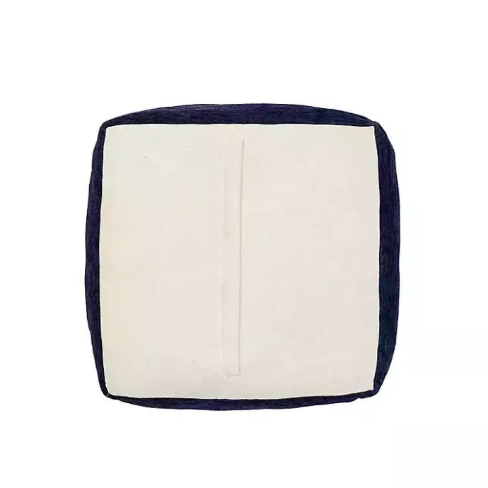 Best Kirklands Home Navy Turkish Motifs Ultra-Soft Pouf Blue