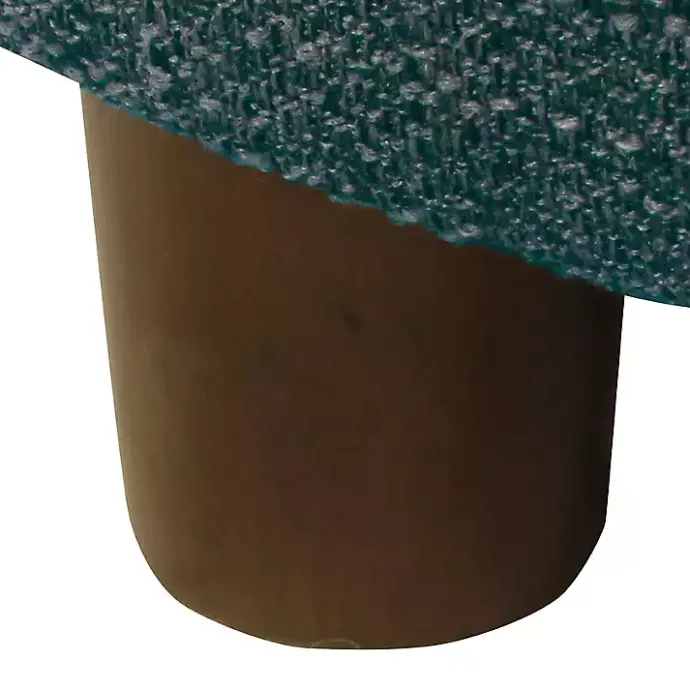 Outlet Kirklands Home Navy Upholstered Round Storage Ottoman Blue