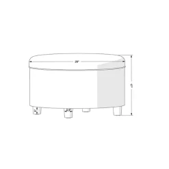 Outlet Kirklands Home Navy Upholstered Round Storage Ottoman Blue