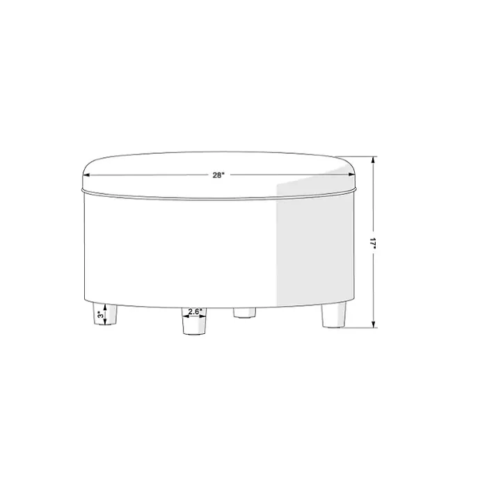 Outlet Kirklands Home Navy Upholstered Round Storage Ottoman Blue