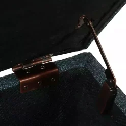 Online Kirklands Home Navy Upholstered Square Storage Ottoman Blue