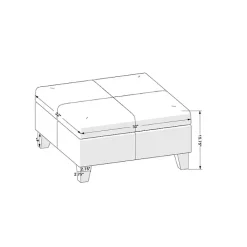 Online Kirklands Home Navy Upholstered Square Storage Ottoman Blue