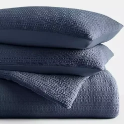 New Kirklands Home Navy Waffle Ultra-Soft 3-pc. Queen Comforter Set Blue