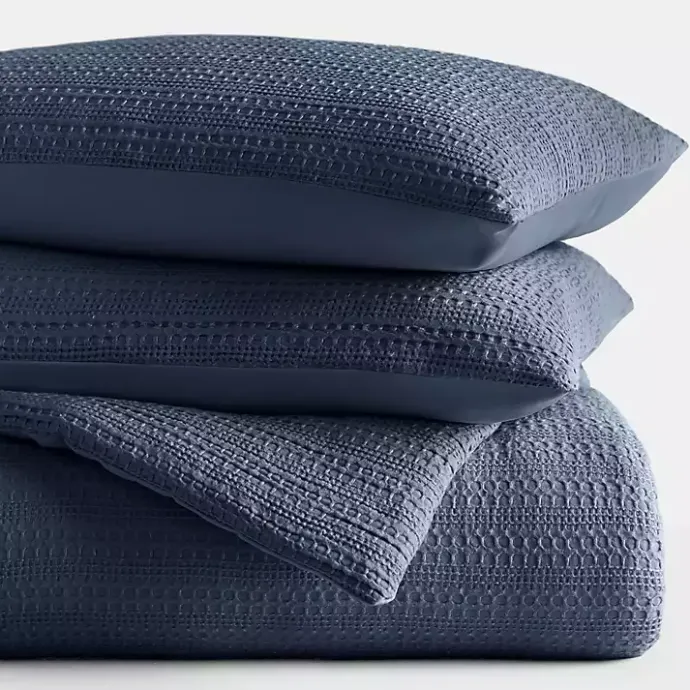 Sale Kirklands Home Navy Waffle Ultra-Soft 3-pc. Twin Comforter Set Blue
