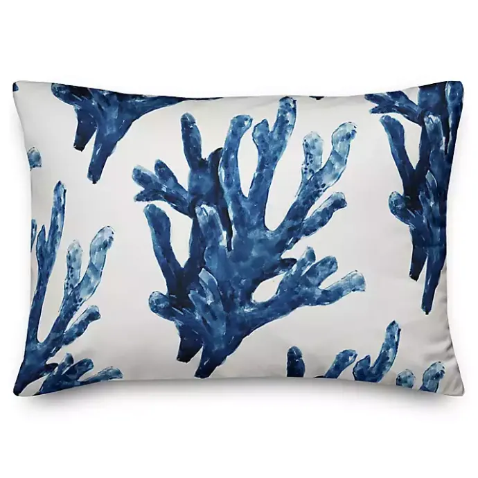 Online Kirklands Home Navy Watercolor Coral Pillow Blue
