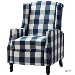 Clearance Kirklands Home Navy Windowpane Plaid Recliner