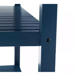 Best Kirklands Home Navy Wood and Stainless Steel Top Kitchen Cart Blue