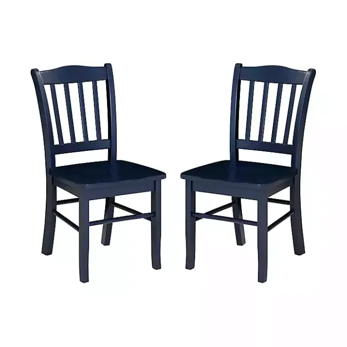Clearance Kirklands Home Navy Wood Shaker Dining Chairs, Set of 2 Blue