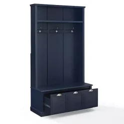 Clearance Kirklands Home Navy Wood Storage Bench Hall Tree Blue