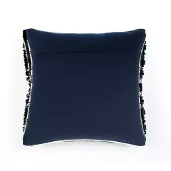 Clearance Kirklands Home Navy Woven Frill Pillow Blue