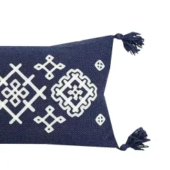 Best Kirklands Home Navy Woven Geo Diamond Indoor/Outdoor Pillow