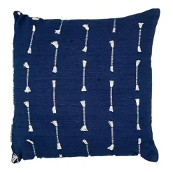 Discount Kirklands Home Navy Woven Lines Pillow Blue